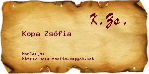 Kopa Zsófia névjegykártya